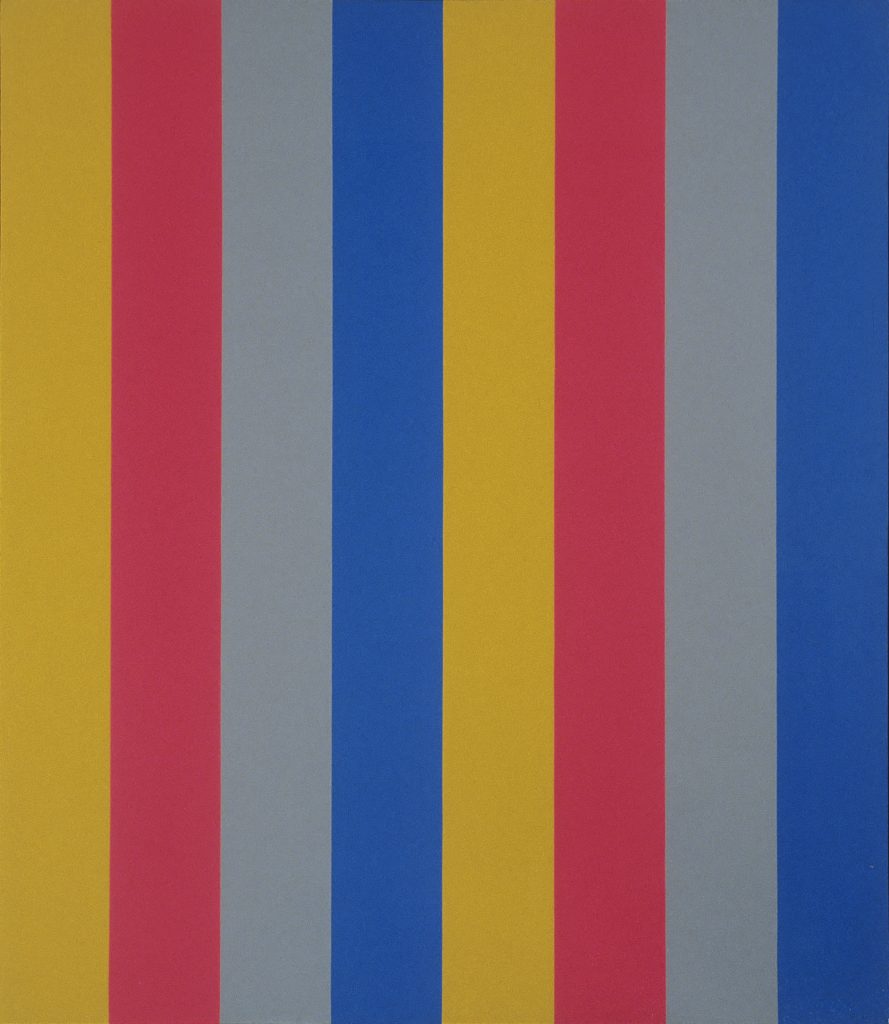 Sériel Ocre-Bleu, 1968, acrylique sur toile, 228.5 x 198 cm. Photo : Guy L'Heureux.