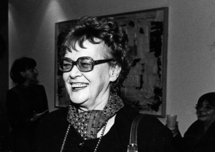 Fernande Saint-Martin en 1997, lors d'un hommage qui lui est rendu par le Département d'histoire de l'art. Photo: Service des communications/UQAM